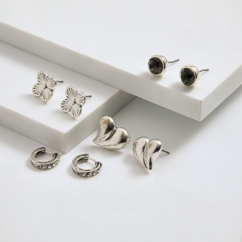SET DE AROS HILDA PLATEADO I-D - 1
