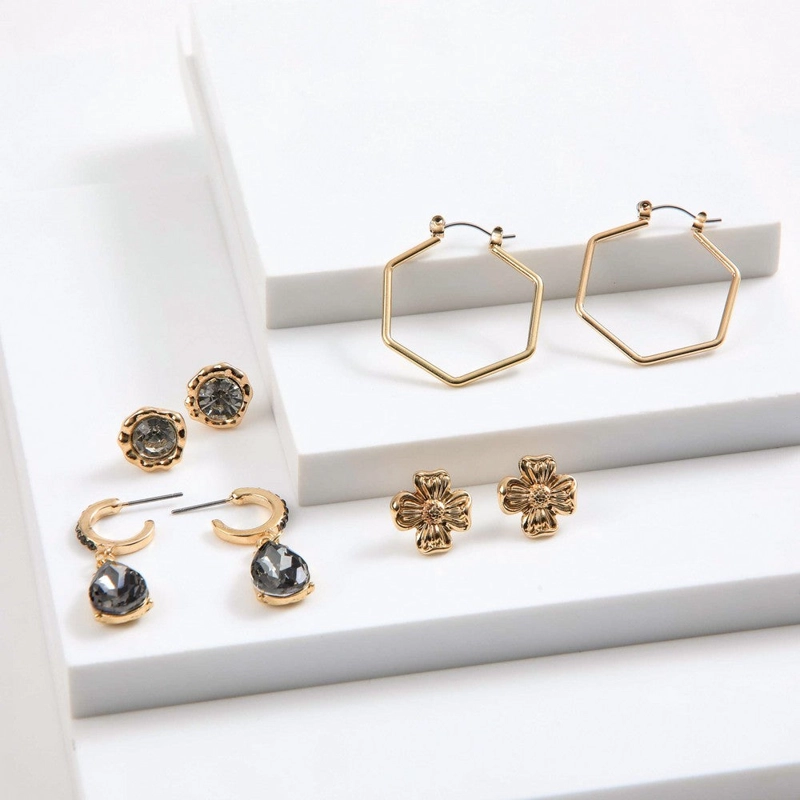 SET DE AROS NICOLE DORADO I-D - 1
