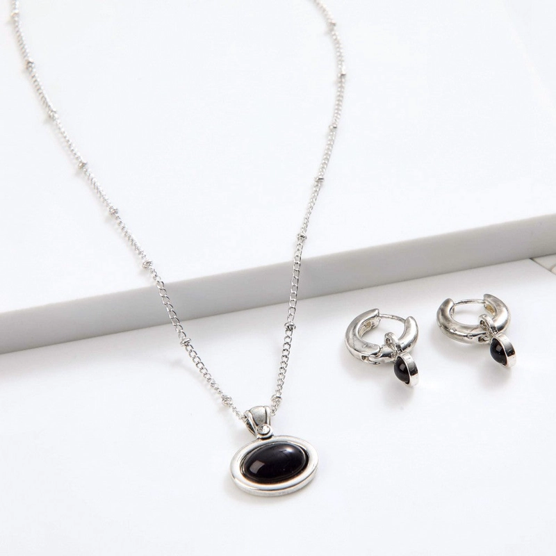 SET DE COLLAR VIOLE PLATEADO I-D - 1