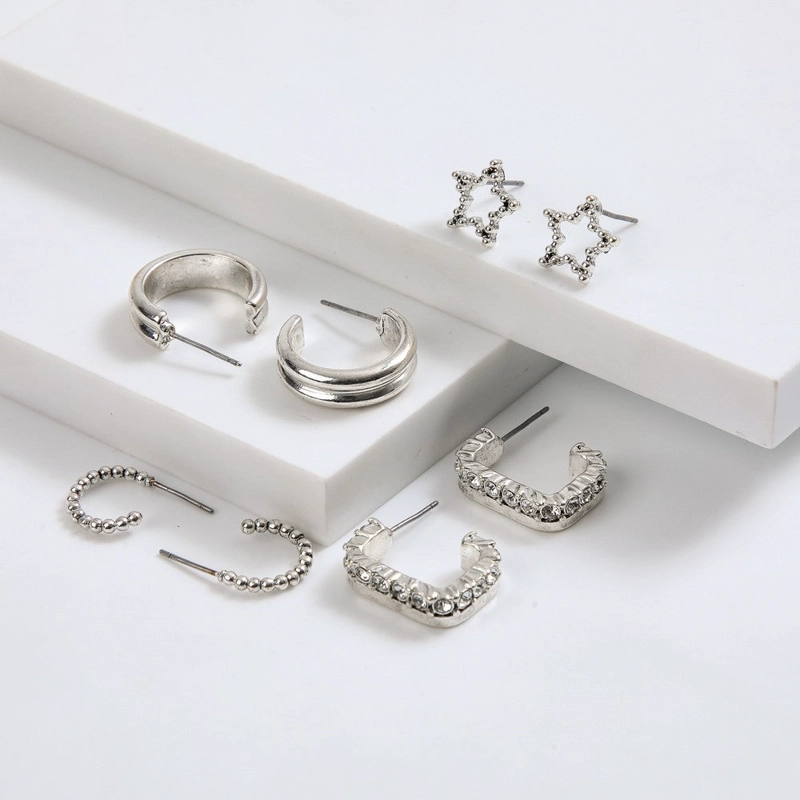 SET DE AROS IVANA PLATEADO I-D - 1