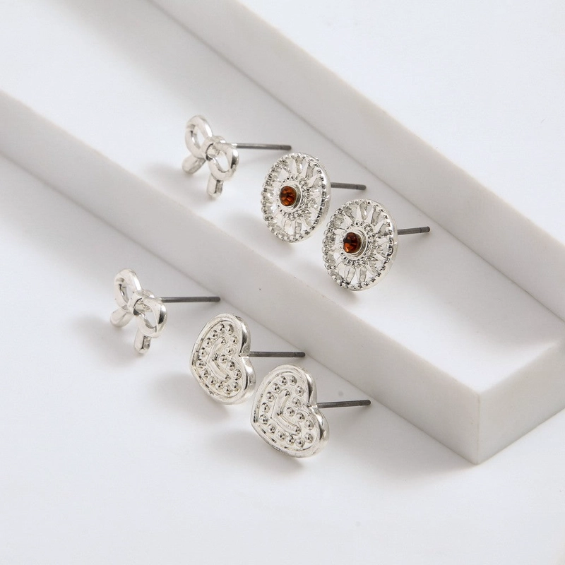 SET DE AROS MEGAN PLATEADO I-D - 1