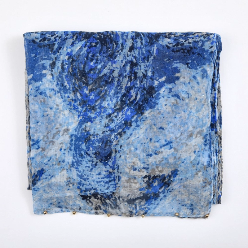 PAÑUELO ESTAMPADO AMAPOLA BLUE I-D - 1