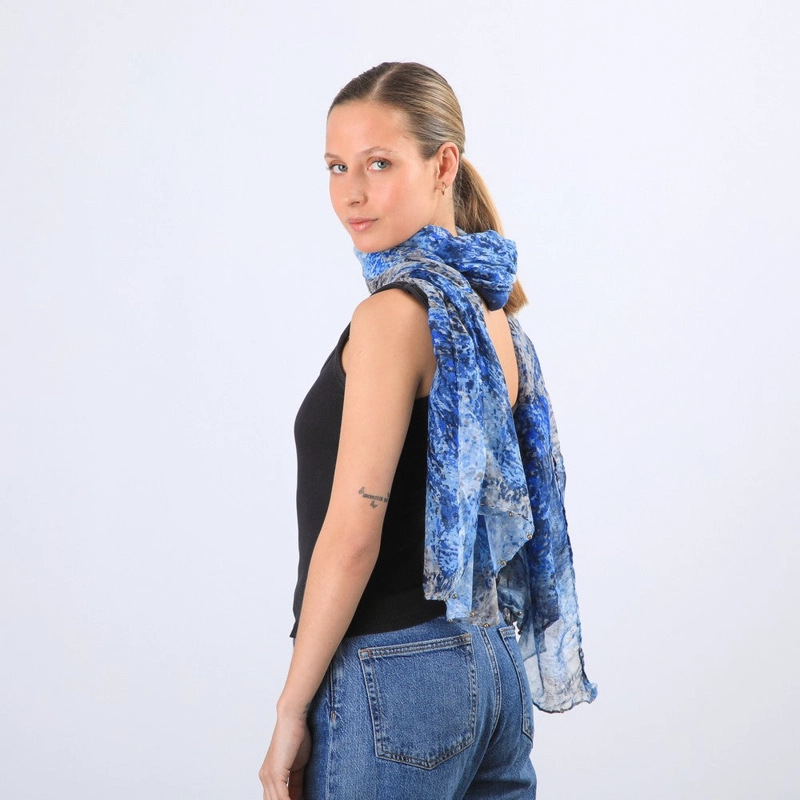 PAÑUELO ESTAMPADO AMAPOLA BLUE I-D - 2
