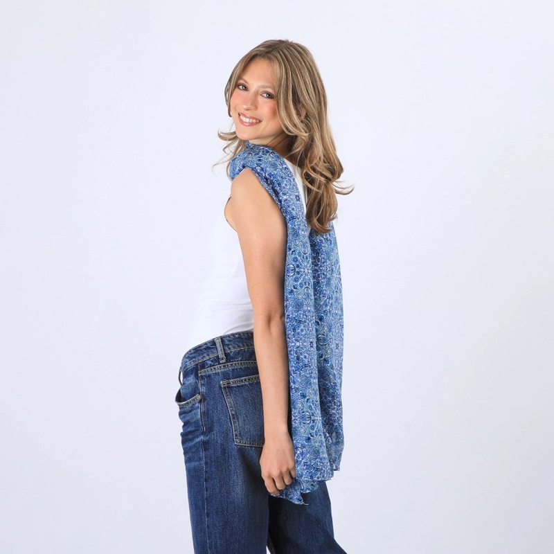 PAÑUELO ESTAMPADO ASTER BLUE I-D - 2
