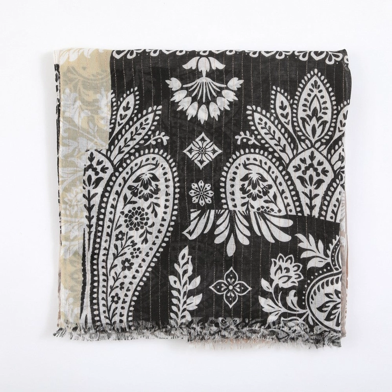 PAÑUELO ESTAMPADO CANNES BEIGE I-D - 1