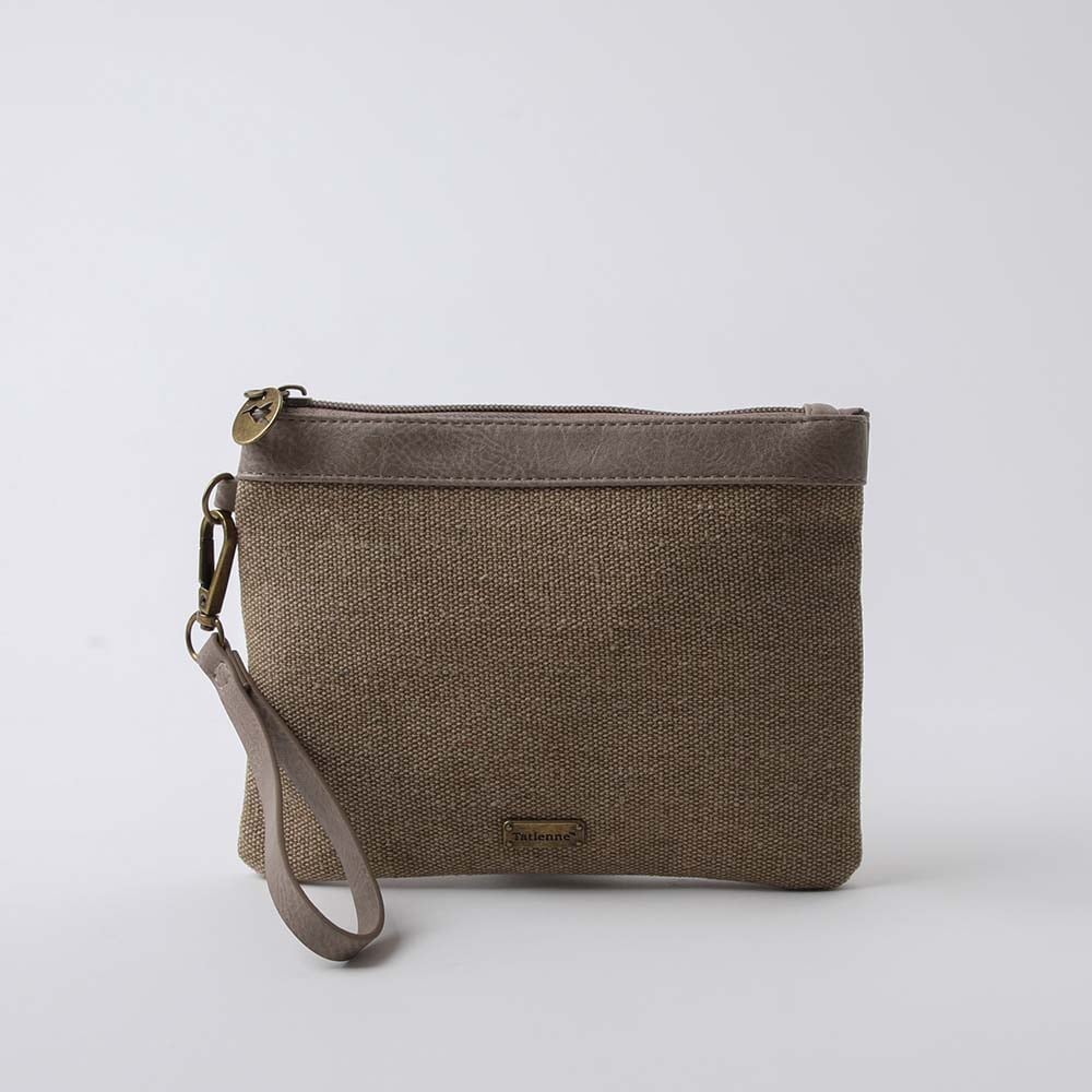 ESTUCHE RAVELLO CAFÉ DE POLIÉSTER, ECO CUERO Y ALGODÓN TATIENNE - 1