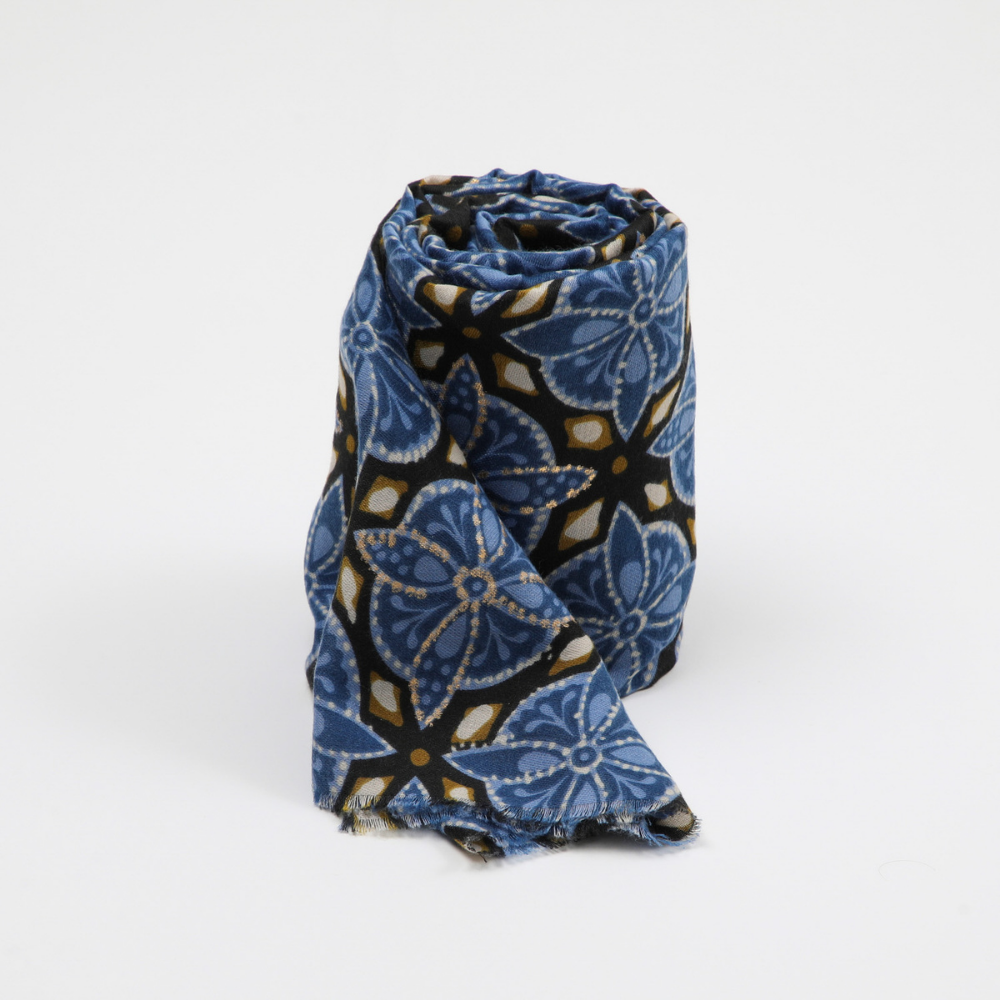 PAÑUELO ESTAMPADO BRIGITTE AZUL TATIENNE - 1
