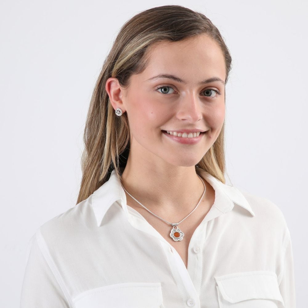 COLLAR CORTO OCRE PLATEADO TATIENNE - 2