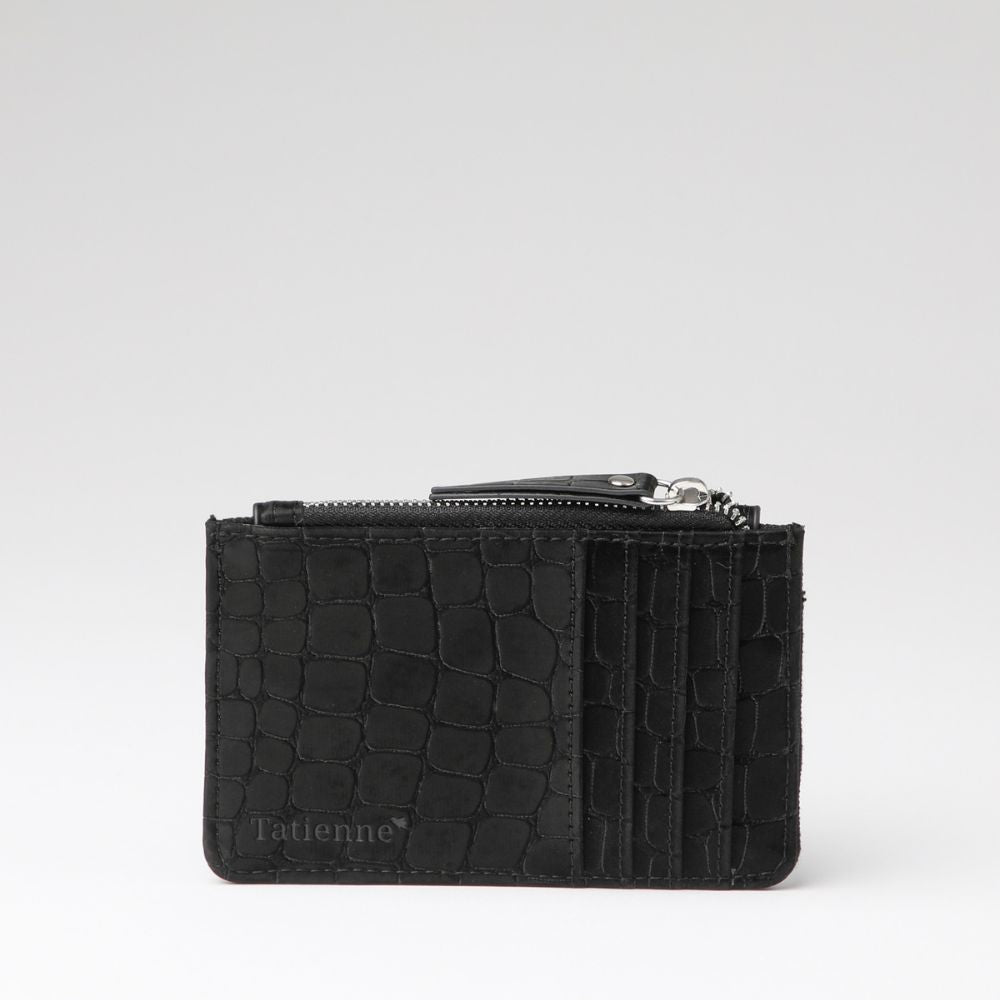 TARJETERO TIM ECOCUERO CROCO NEGRO TATIENNE - 1