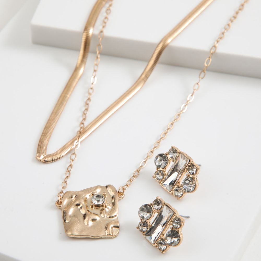SET COLLAR Y AROS DANI DORADO TATIENNE - 1