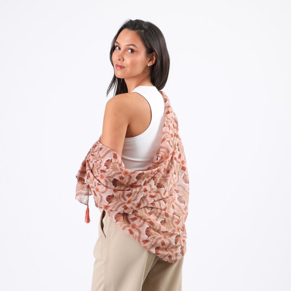 PAÑUELO ESTAMPADO RIKE BORLAS BEIGE TATIENNE - 2