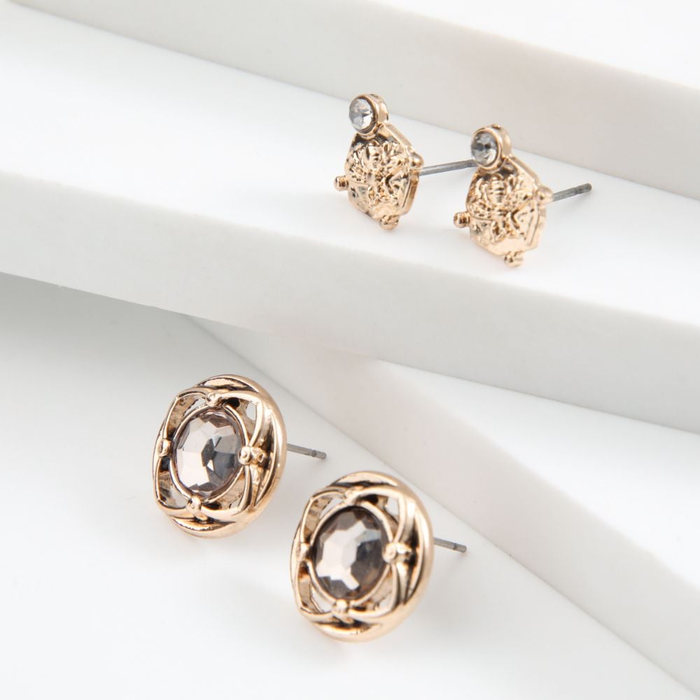 SET DE 2 AROS DORADO TATIENNE - 1