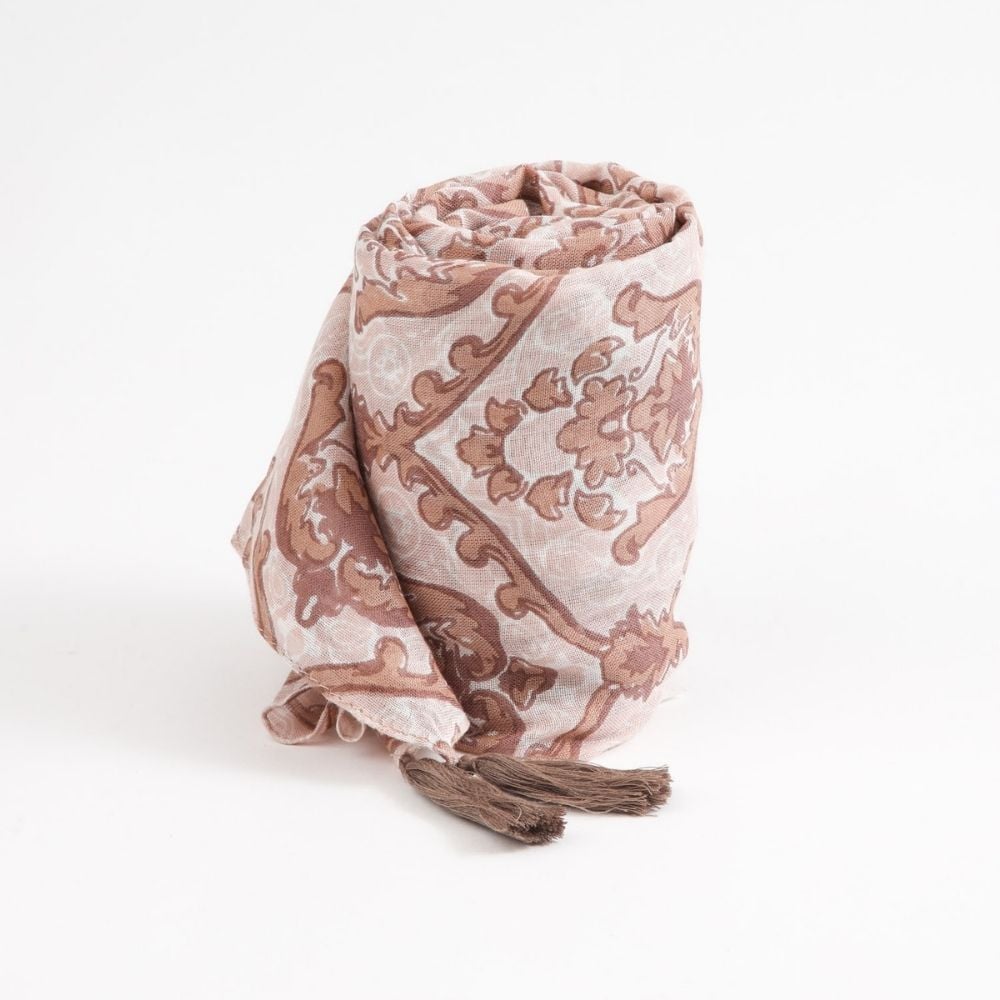 PAÑUELO ESTAMPADO NORA PAISLEY BEIGE TATIENNE - 1