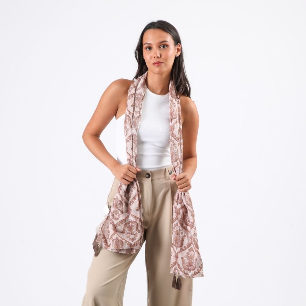 PAÑUELO ESTAMPADO NORA PAISLEY BEIGE TATIENNE - 2