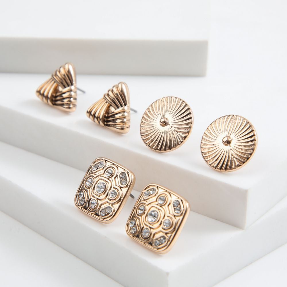 SET DE 3 AROS DORADO TATIENNE - 1