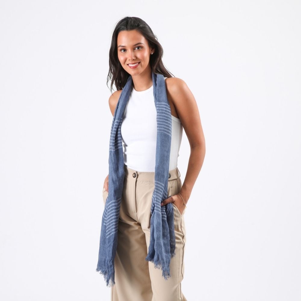 PAÑUELO LISO LAURA FLECOS AZUL TATIENNE - 2