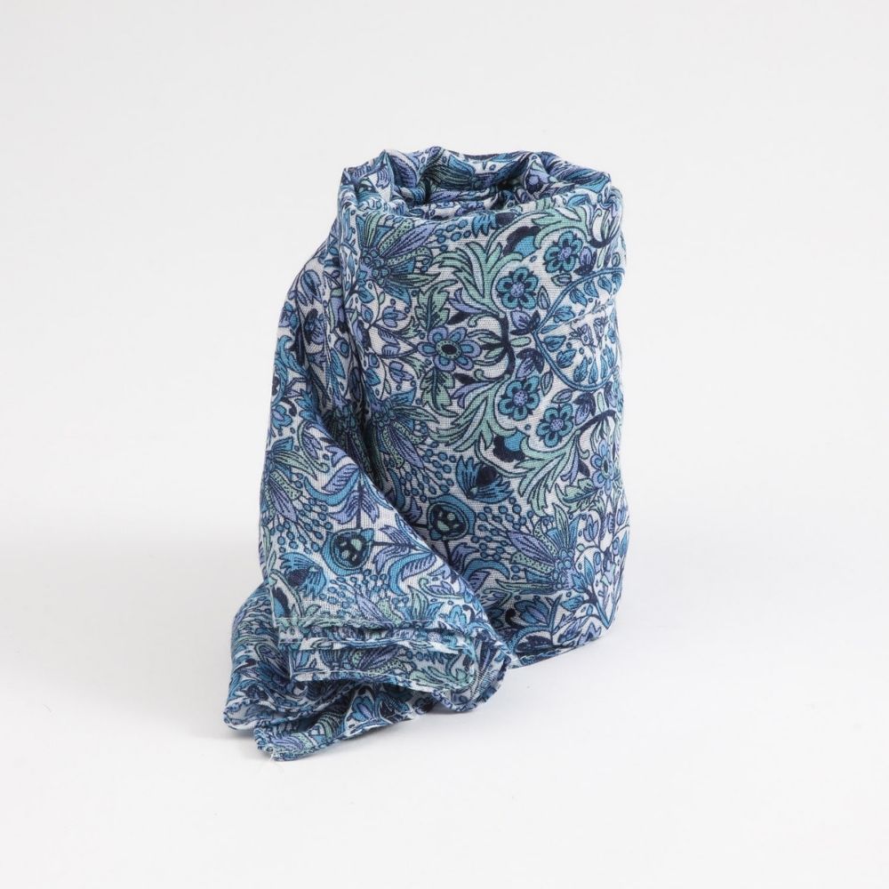 PAÑUELO ESTAMPADO JANA FLORES AZUL TATIENNE - 1