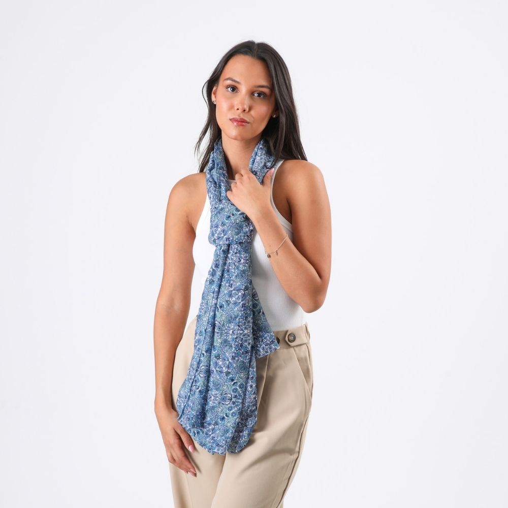 PAÑUELO ESTAMPADO JANA FLORES AZUL TATIENNE - 2
