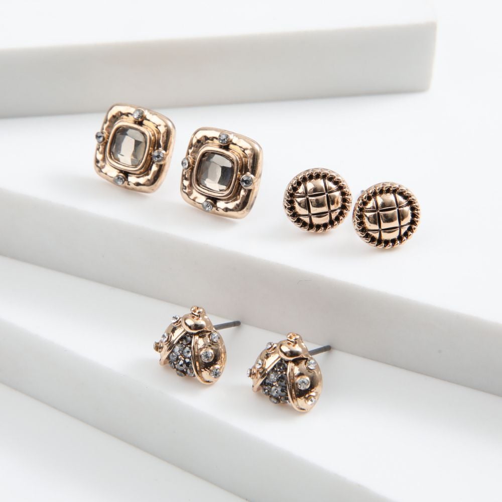 SET DE 3 AROS BUGS DORADO TATIENNE - 1