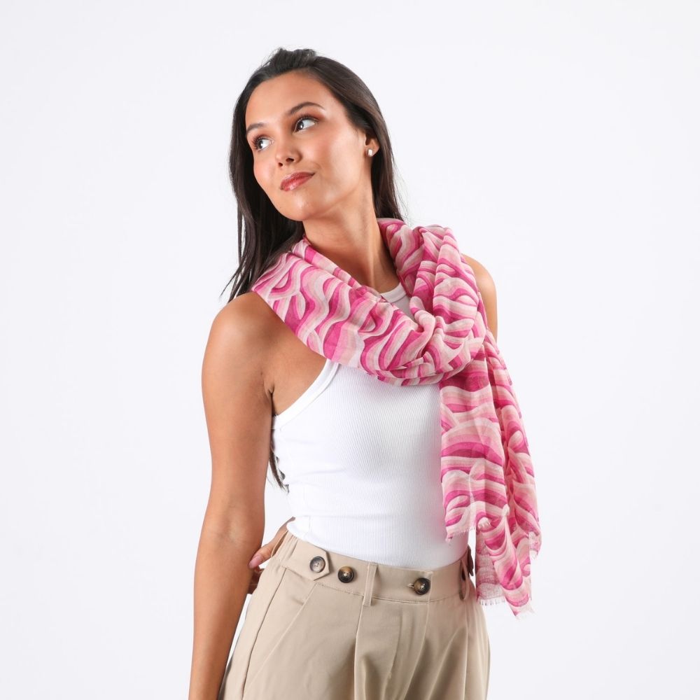 PAÑUELO ESTAMPADO MATI ONDAS FUCSIA TATIENNE - 2