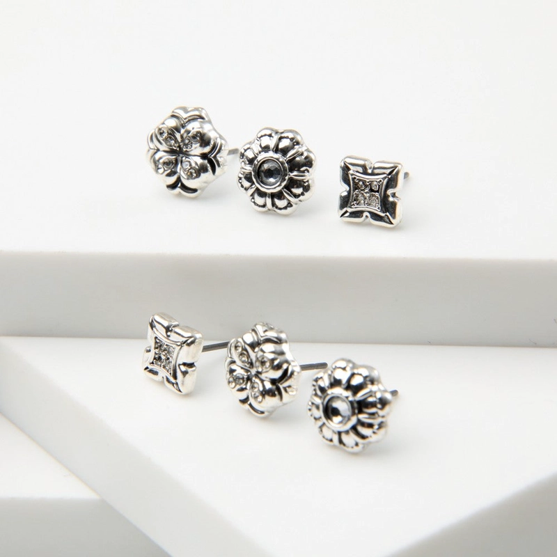 SET DE AROS ISLA PLATEADO TATIENNE - 1