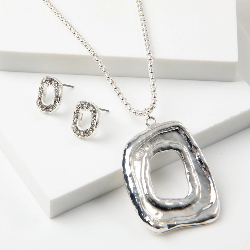 SET DE COLLAR ZIVA PLATEADO TATIENNE - 1