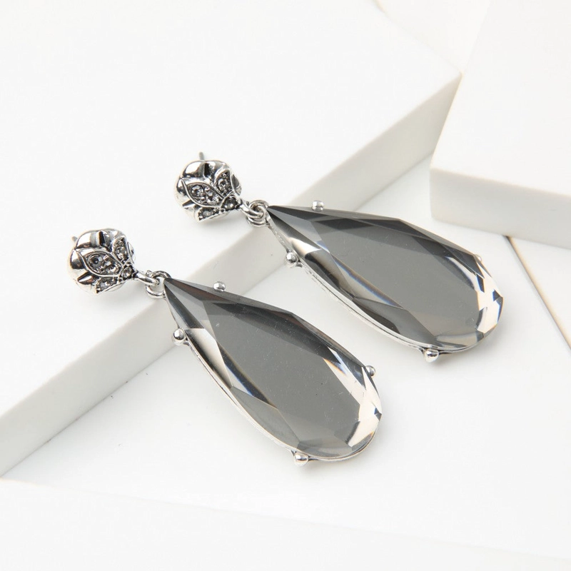 AROS LARGOS GEMA PLATEADO TATIENNE - 1