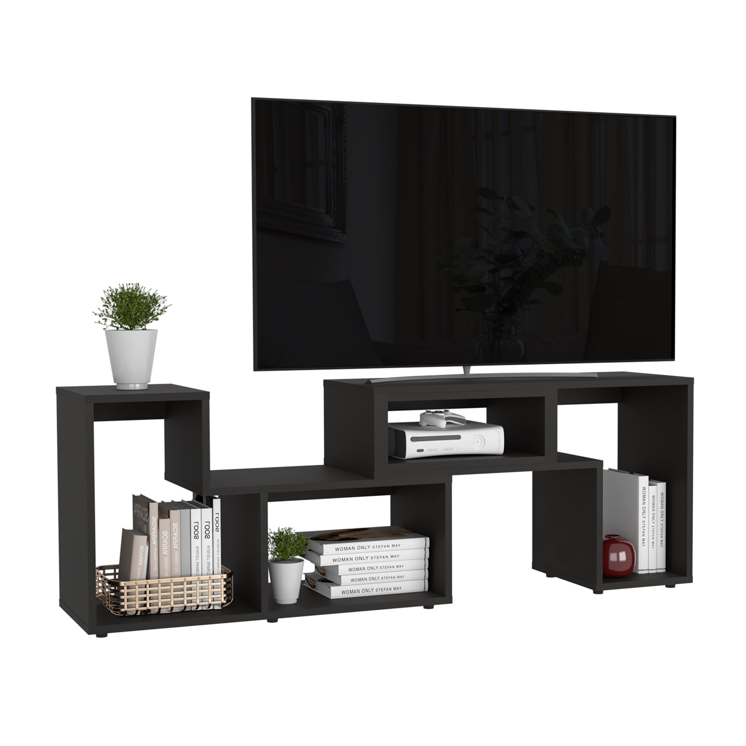 RACK TV FMFURNITURE NEGRO 40' EXTENSIBLE FM 036N - 3