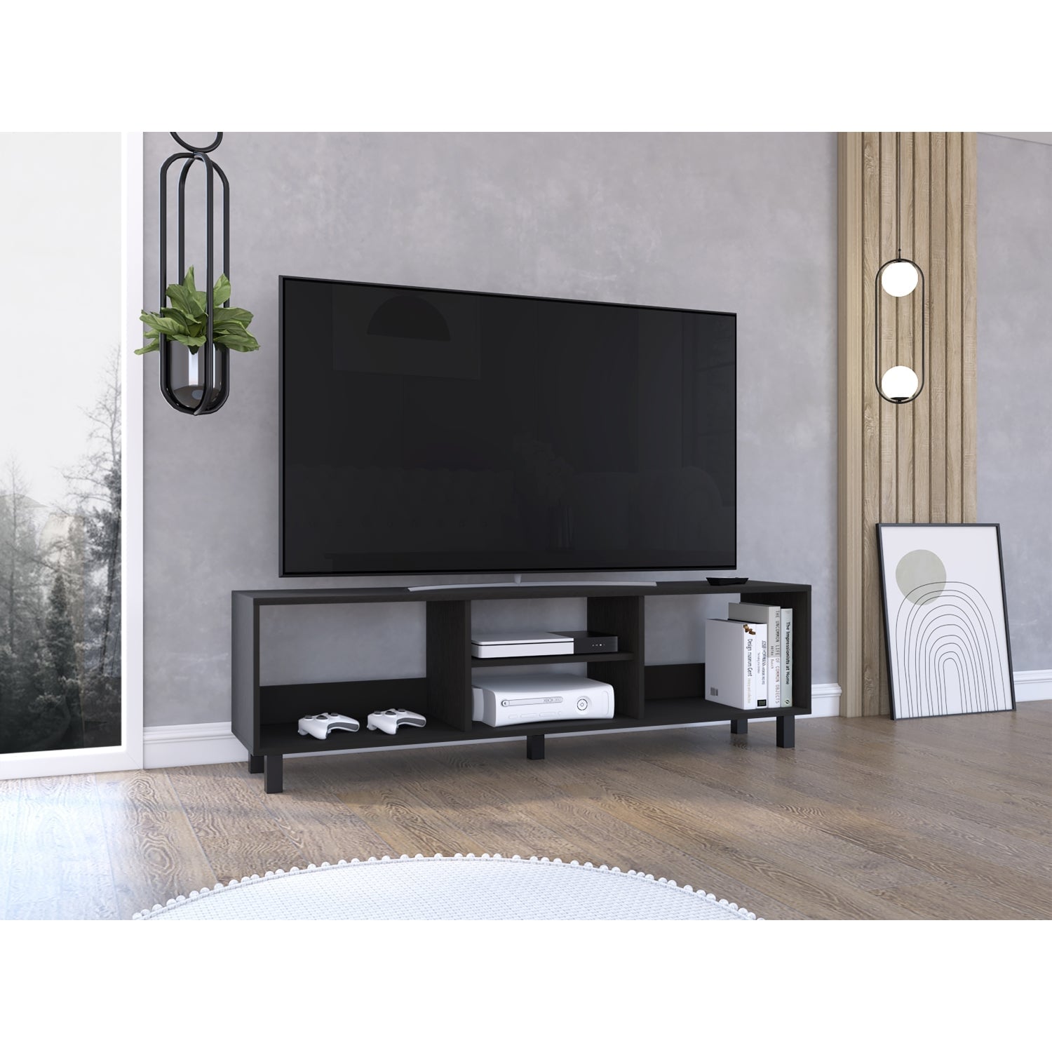 RACK TV FMFURNITURE NEGRO 70' MULTIUSOS FM 042N - 5