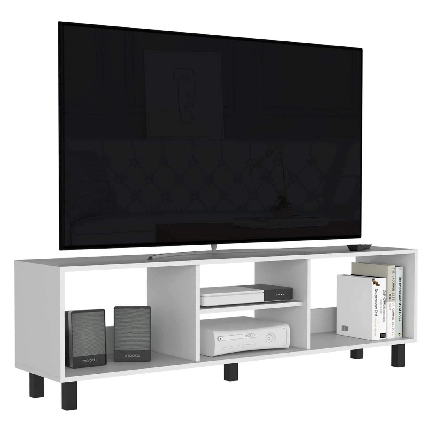 RACK TV FMFURNITURE BLANCO 70' MULTIUSOS FM 042B - 4