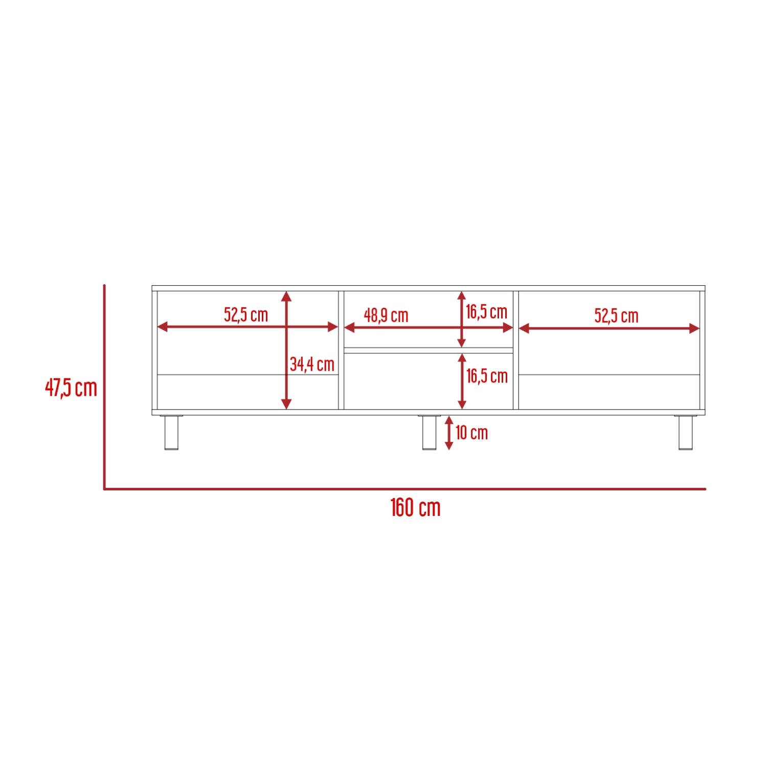 RACK TV FMFURNITURE BLANCO 70' MULTIUSOS FM 042B - 7
