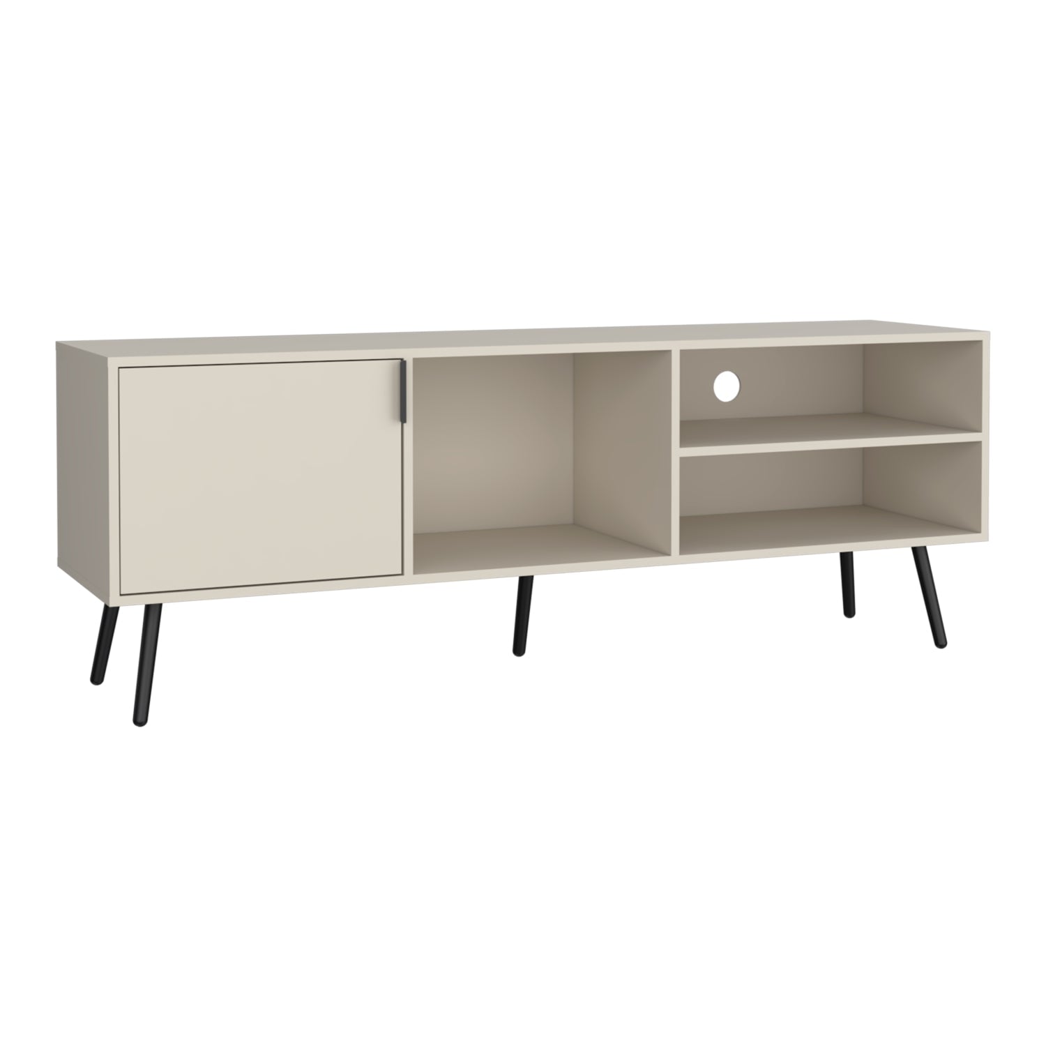 RACK TV FMFURNITURE BEIGE 65' CON 1 PUERTA ABATIBLE FM 043B - 1