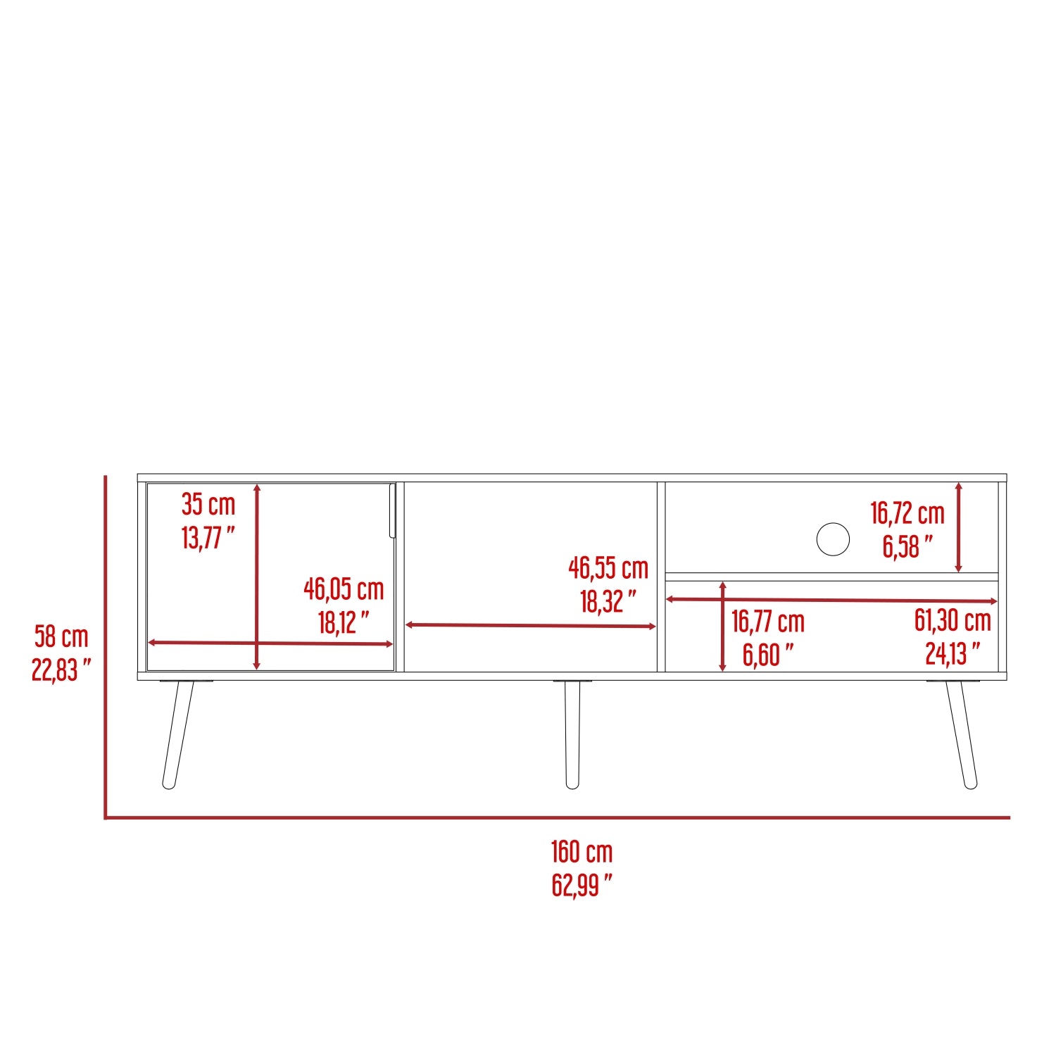RACK TV FMFURNITURE BEIGE 65' CON 1 PUERTA ABATIBLE FM 043B - 9