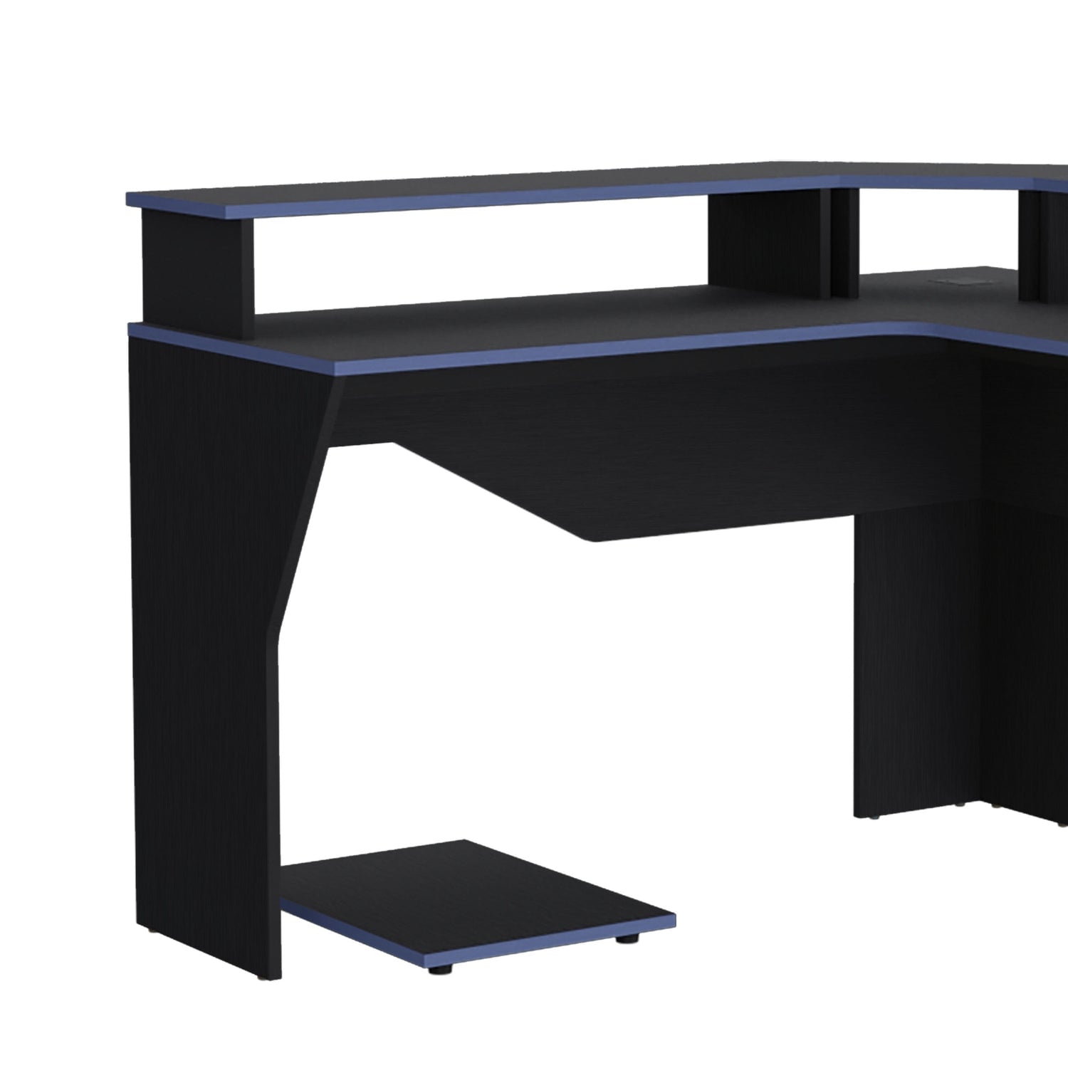 ESCRITORIO FMFURNITURE GAMER 88.5X127.9X127.9 CM FM 046N Y AZUL NEGRO - 3