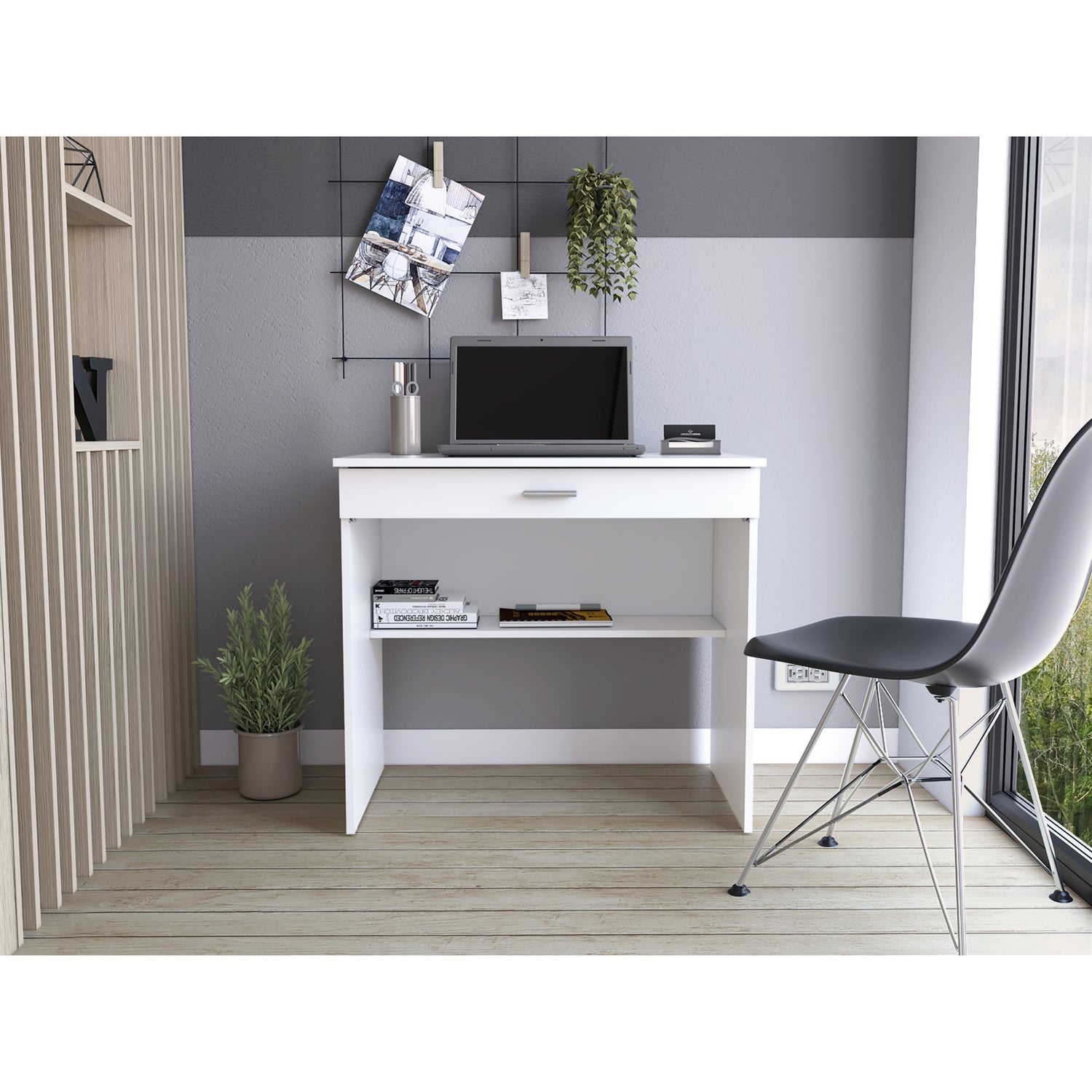 ESCRITORIO FMFURNITURE 1 CAJON 80X73X49.8 CM FM 058B BLANCO - 5