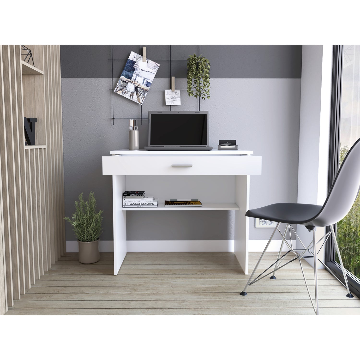 ESCRITORIO FMFURNITURE 1 CAJON 80X73X49.8 CM FM 058B BLANCO - 6