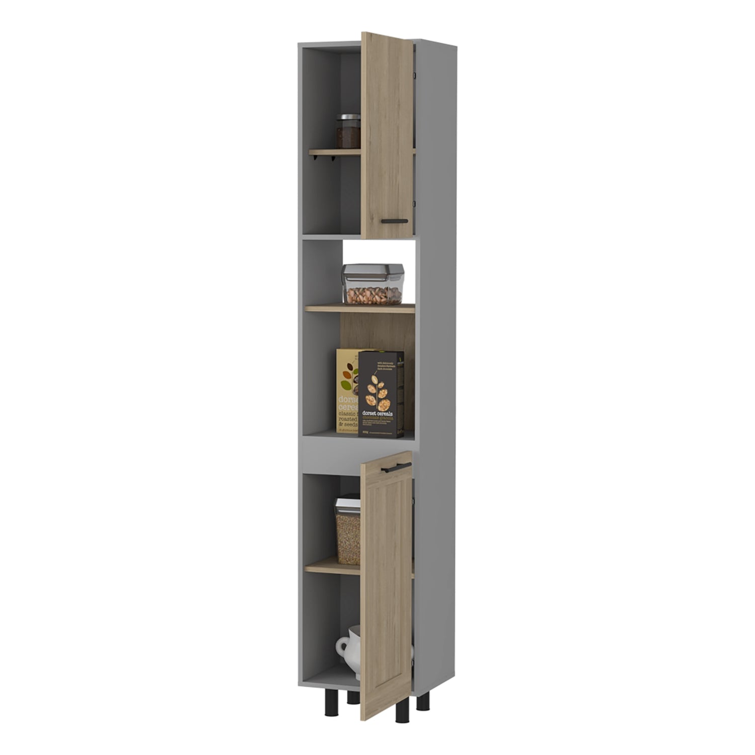 MUEBLE COCINA FMFURNITURE DESPENSA 2 PUERTAS FM-004G GRIS - 4