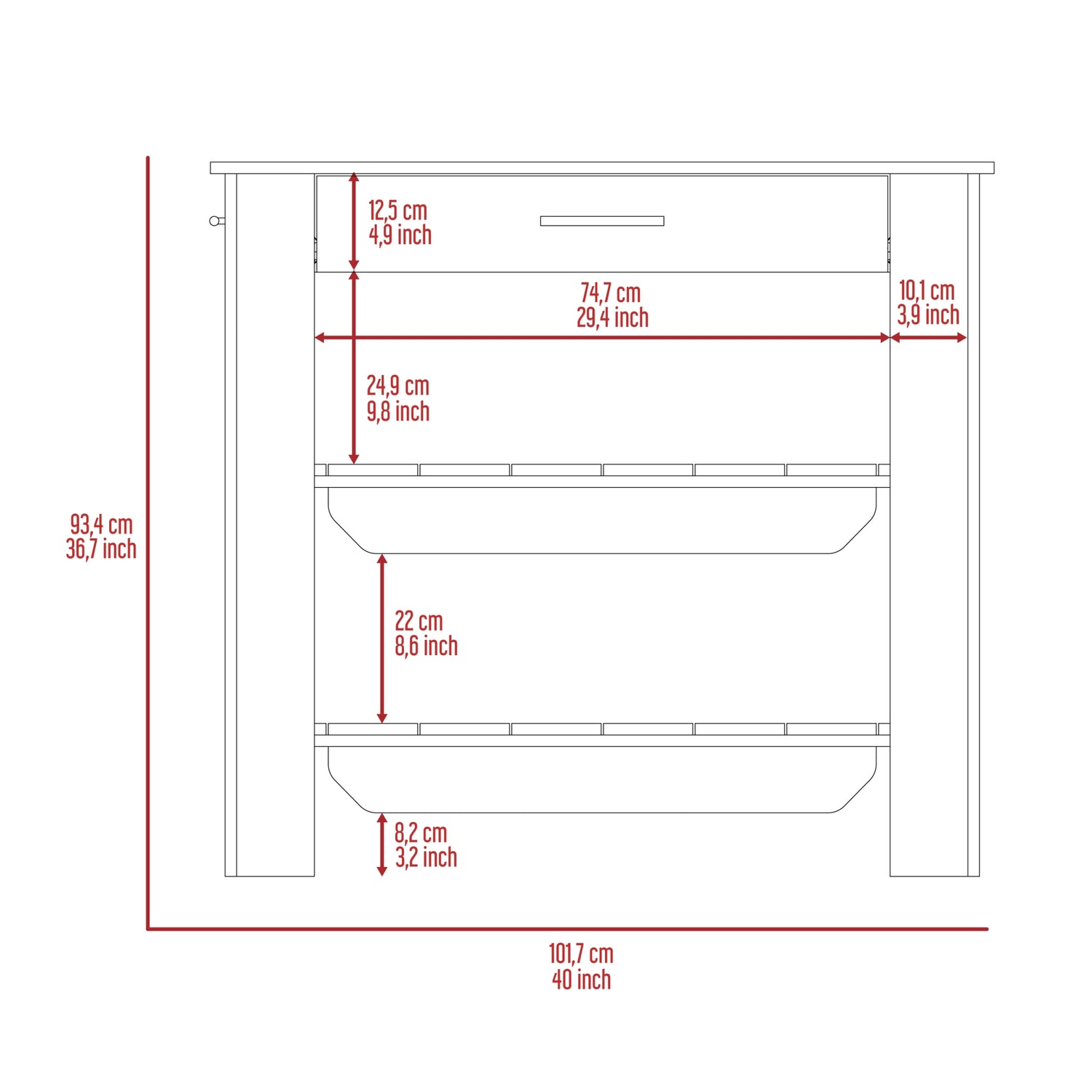 MUEBLE COCINA FMFURNITURE ISLA 101X93X50 CM FM-008B BLANCO - 8
