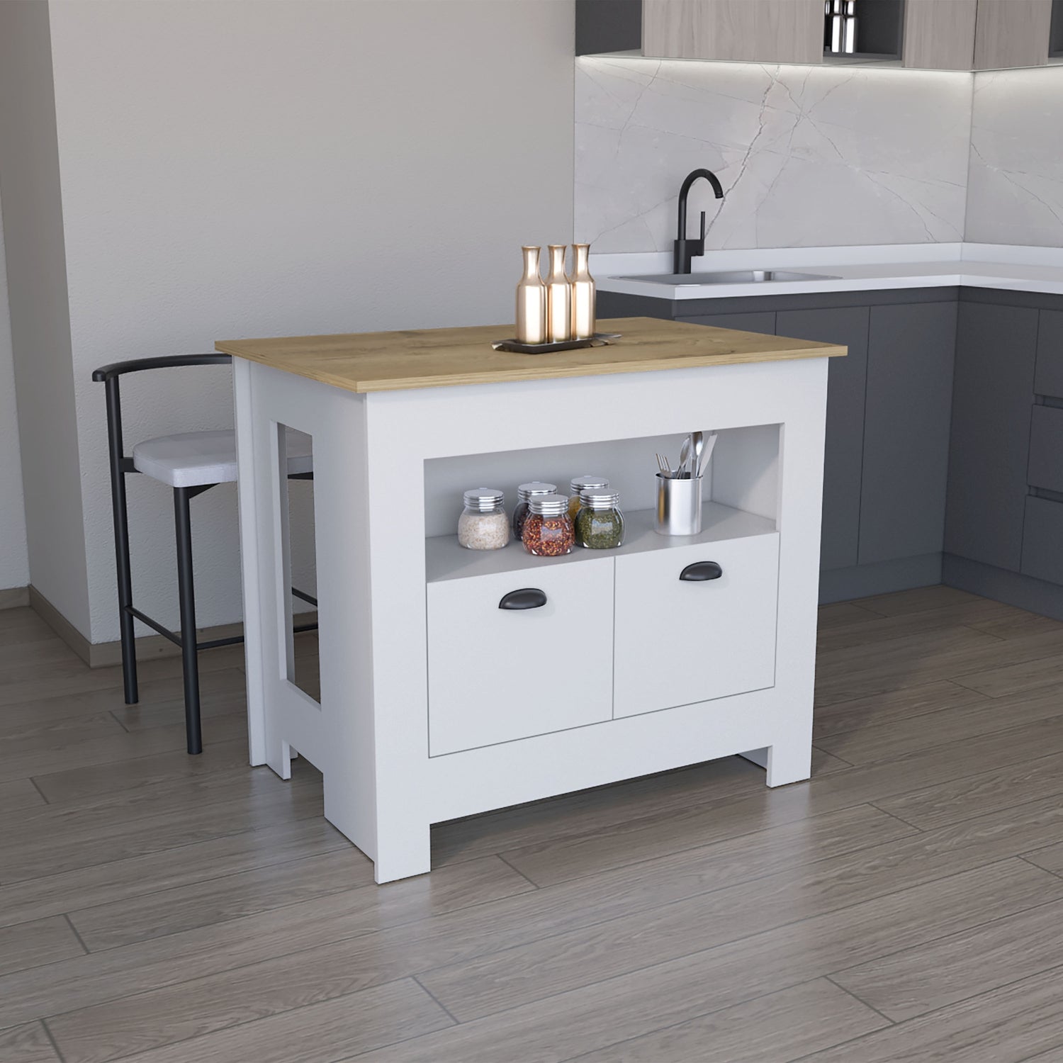MUEBLE COCINA FMFURNITURE ISLA 2 PUERTAS FM-005B BLANCO - 5