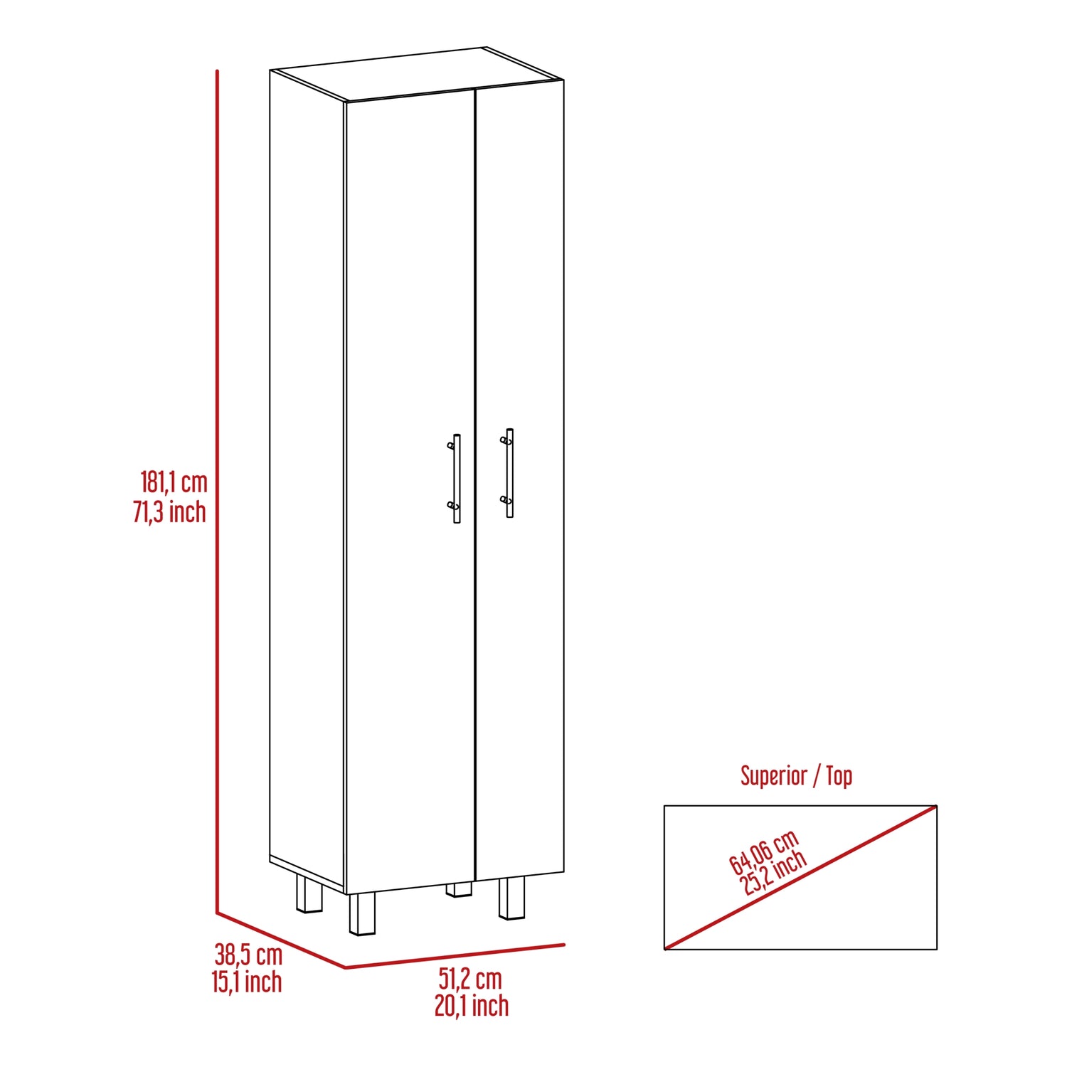 MUEBLE COCINA FMFURNITURE ASEO 2 PUERTAS FM 016B BLANCO - 7