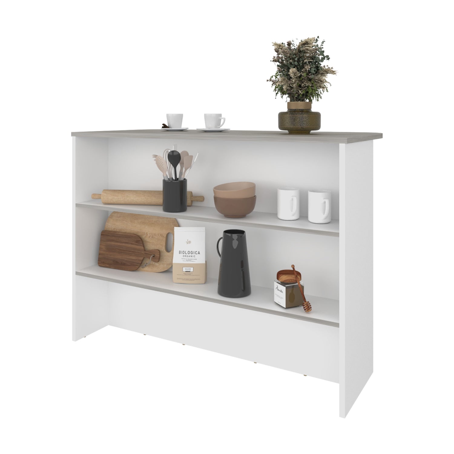 MUEBLE COCINA FMFURNITURE ISLA 120X60X90 CM FM-003G GRIS - 4