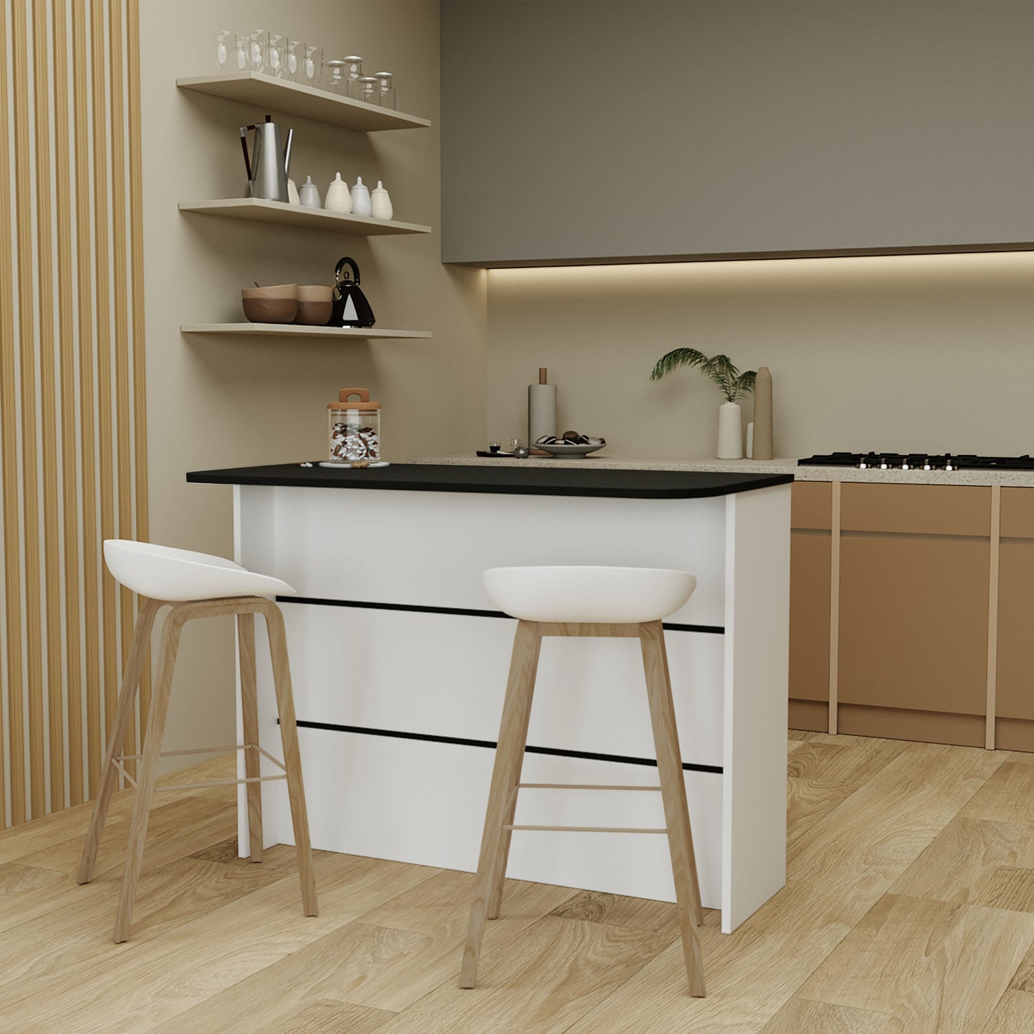 MUEBLE COCINA FMFURNITURE ISLA 120X60X90 CM FM-003N NEGRO - 5