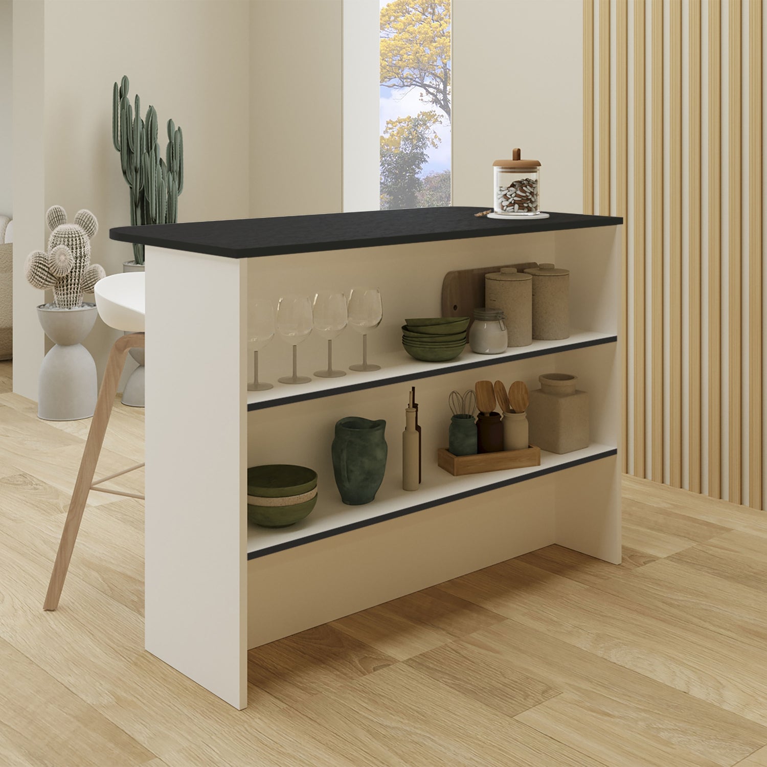 MUEBLE COCINA FMFURNITURE ISLA 120X60X90 CM FM-003N NEGRO - 6