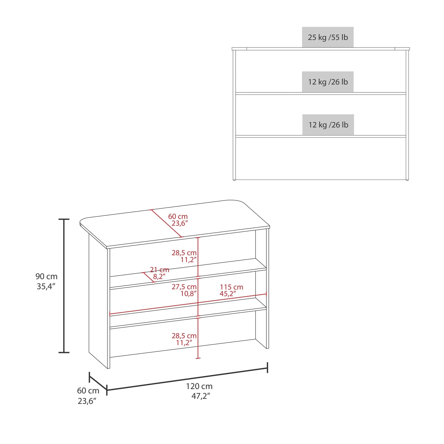 MUEBLE COCINA FMFURNITURE ISLA 120X60X90 CM FM-003N NEGRO - 7