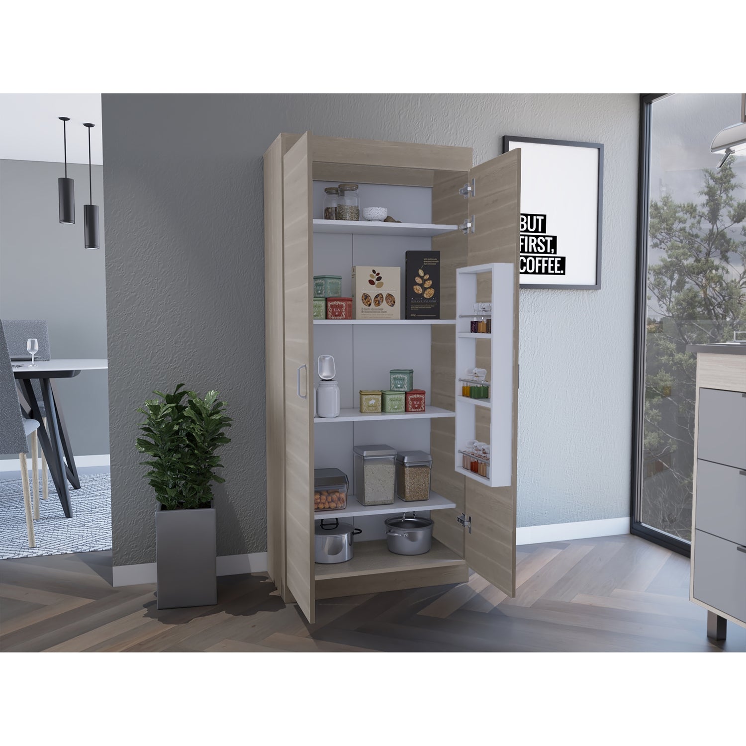 ALACENA FMFURNITURE MUEBLE 2 PUERTAS FM-012C CAFÉ CLARO - 6