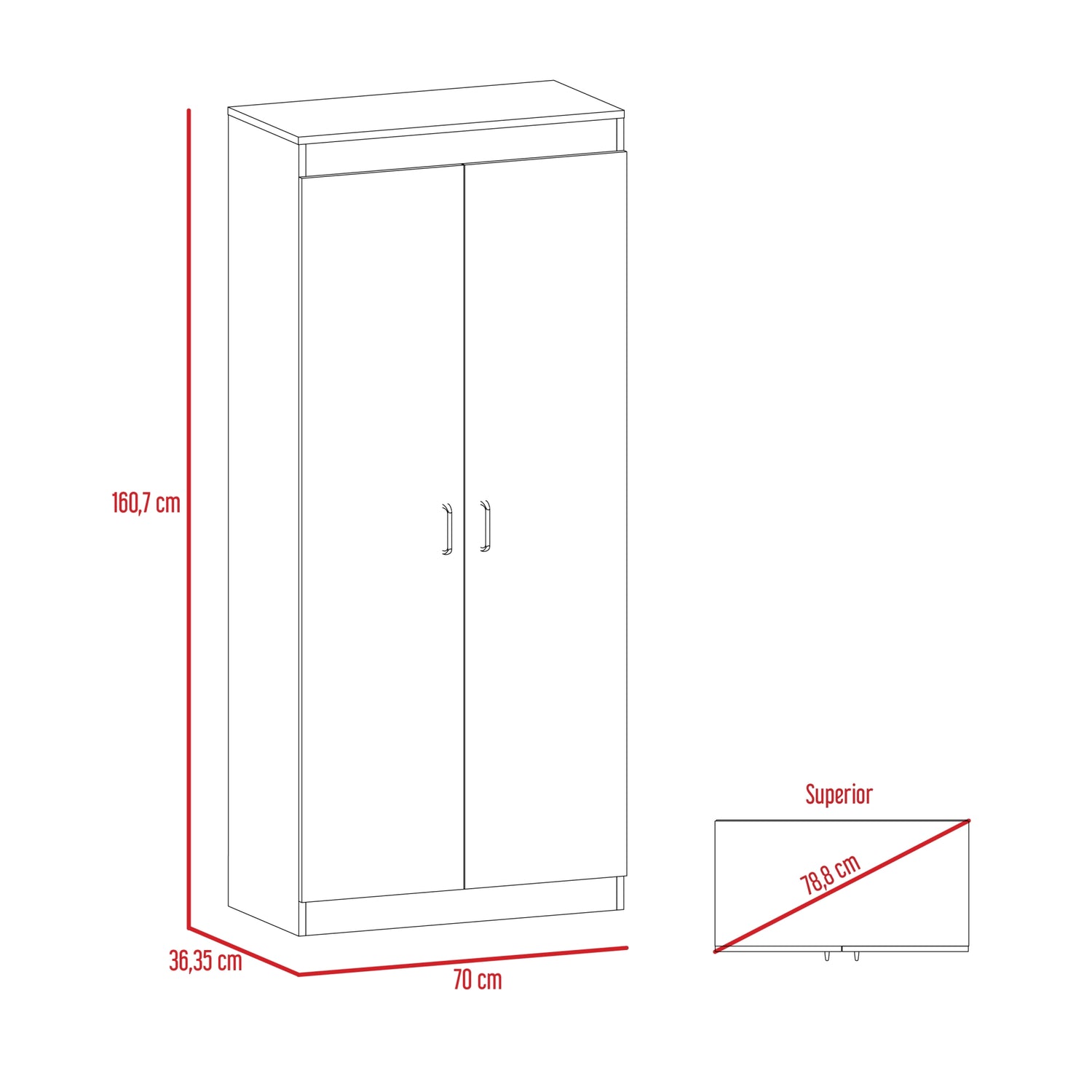 ALACENA FMFURNITURE MUEBLE 2 PUERTAS FM-012C CAFÉ CLARO - 7