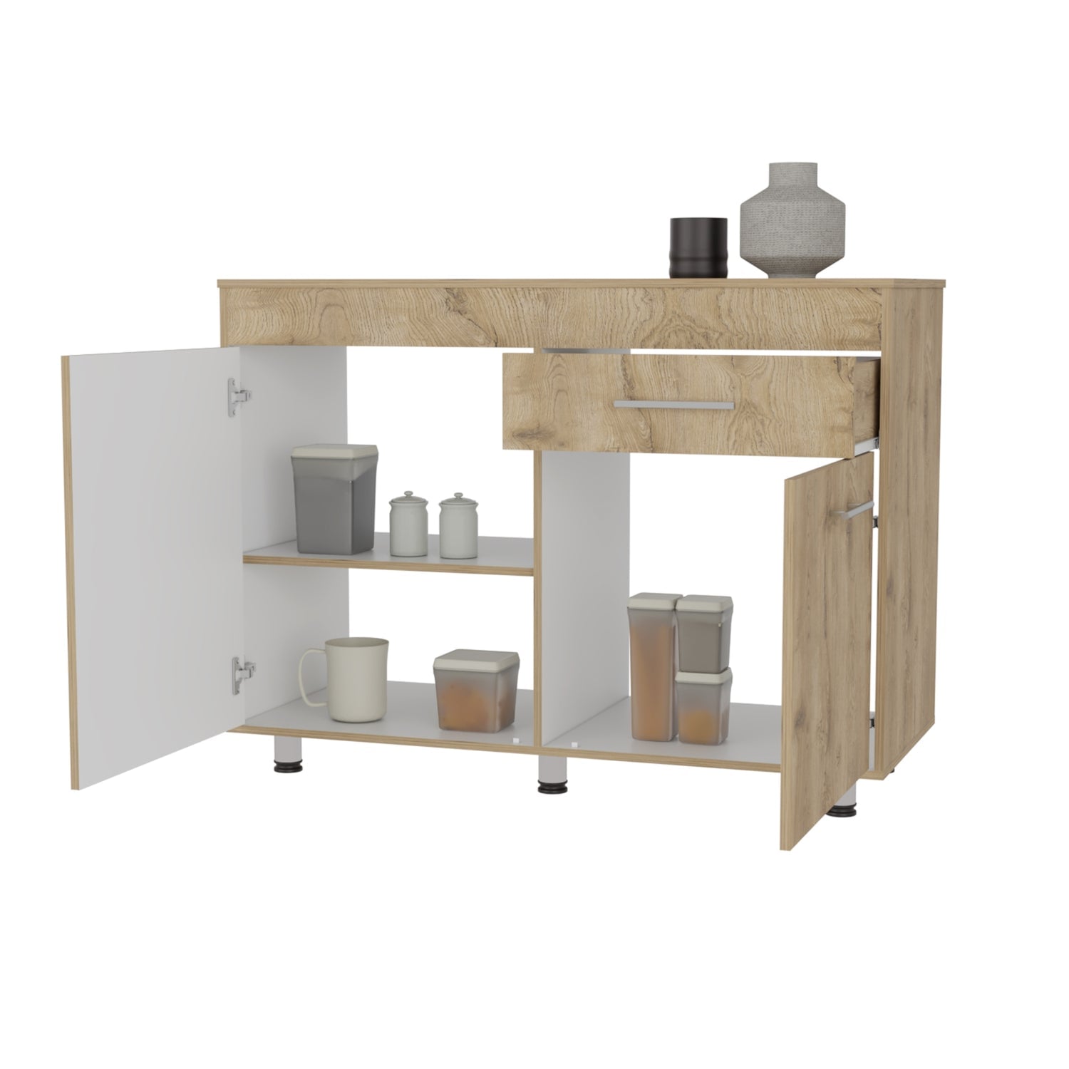 MUEBLE COCINA FMFURNITURE BASE 3 PUERTAS 1 CAJON MEALMINA FM-008C CAFE CLARO - 4