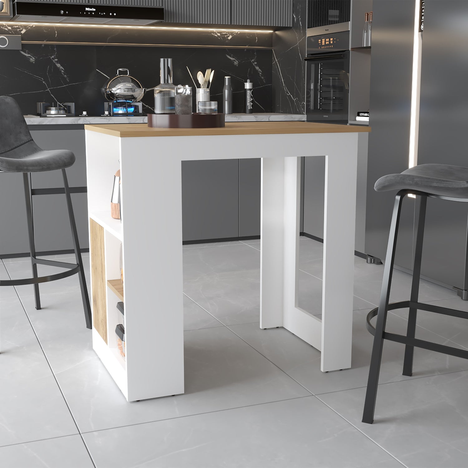 ISLA DE COCINA 1 PUERTA FM-010B BLANCO - 5