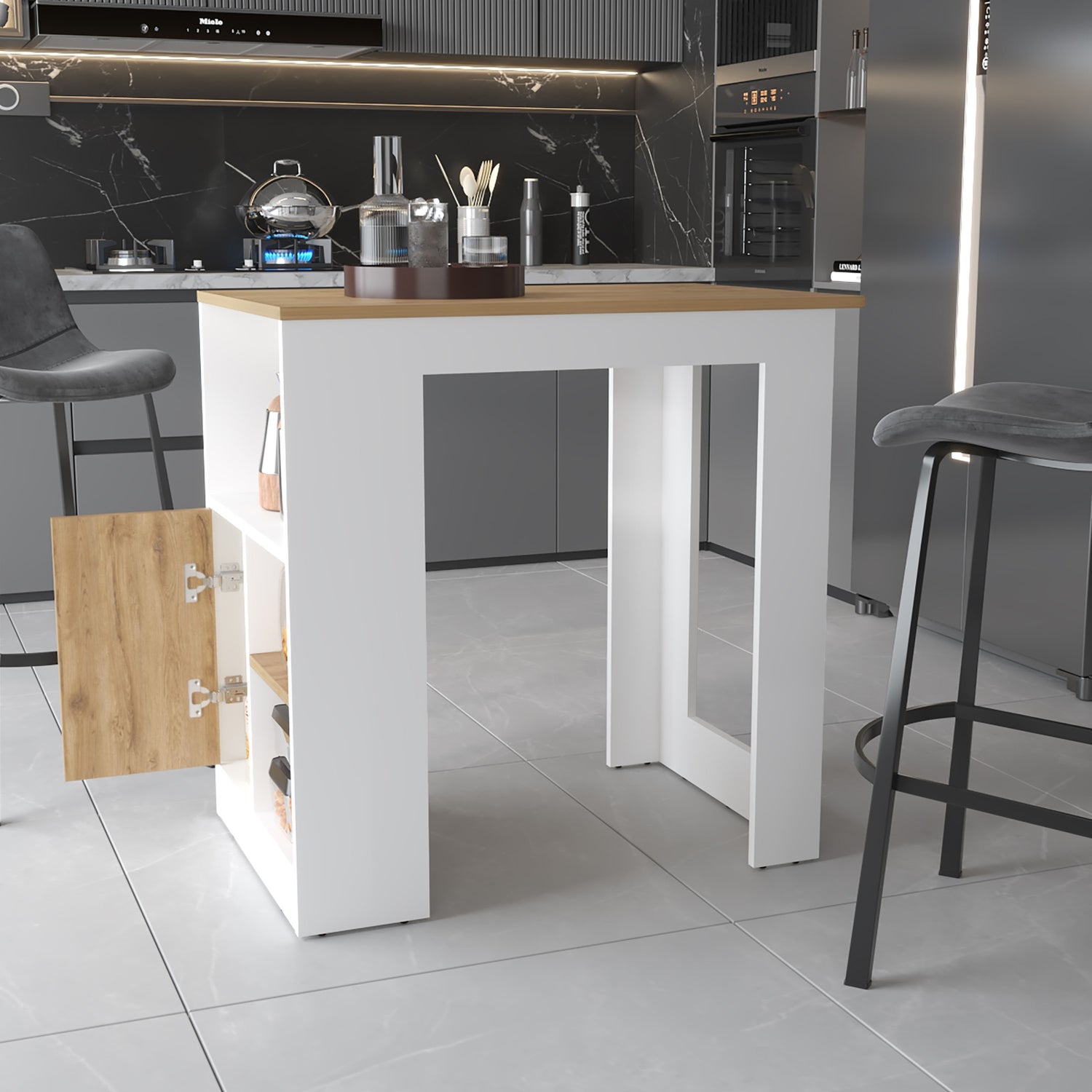 ISLA DE COCINA 1 PUERTA FM-010B BLANCO - 6