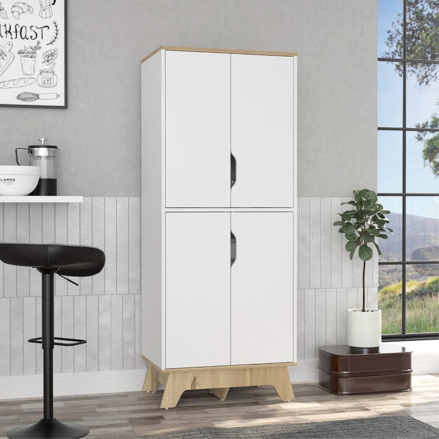 ALACENA FMFURNITURE MUEBLE 4 PUERTAS FM 001B BLANCO - 5